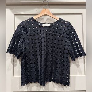 J.O.A. Black Mesh Top + Skirt set